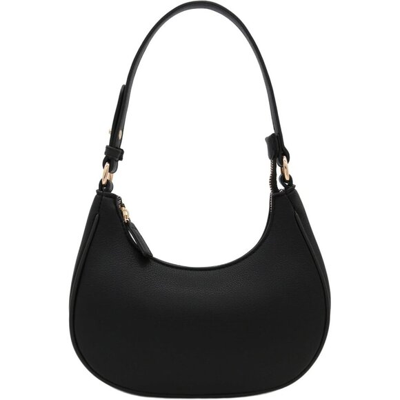 Handbags - Women's Black Small Crescent Shoulder Bag Underarm Purse